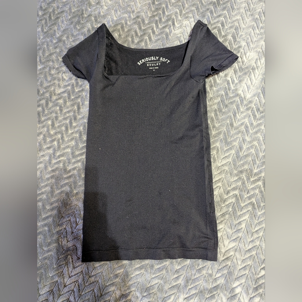 Aeropostale Black  Fitted Cap Sleeve Bodysuit